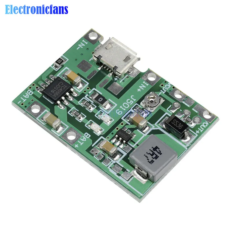 Lithium Li-ion 18650 3.7V 4.2V Battery Charger Board DC-DC Step Up Boost Module Integrated Circuits