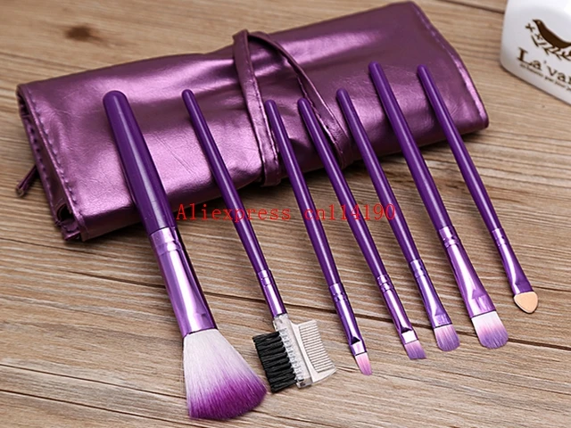 Useful 7 pcs/set Makeup Brush Set Tools Make-up Toiletry Kit Wool Brand Make Up Brush Set Case