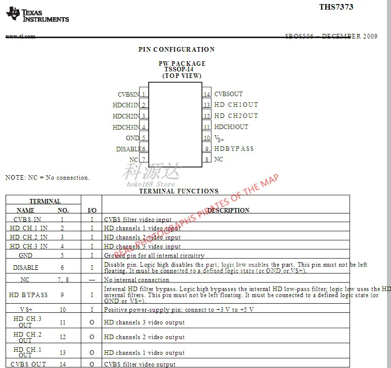 10 ชิ้น/ล็อต THS7373IPW TSSOP14 THS7373 ในสต็อก