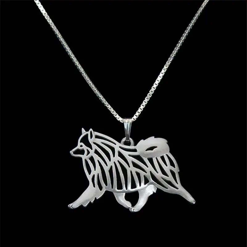 Hot Sale Jewelry Dog Shaped Necklaces Women's Alloy Keeshond Pendant Necklaces Drop Shipping