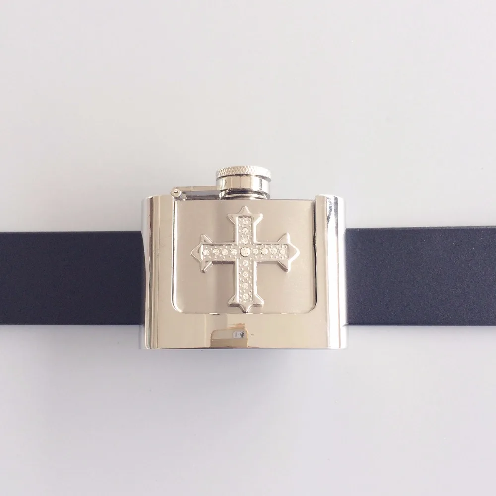 Bán lẻ Nam Vành Đai Vành Đai Khóa Hai oz Thép Không Gỉ Flask Belt Buckle Vận Chuyển Miễn Phí BUCKLE-FL-LT026