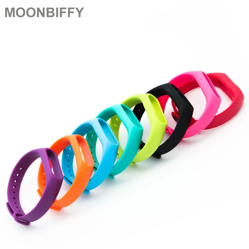 Colorful Silicone Wrist Strap Bracelet Double Color Replacement watchband for Original Miband 2 Xiaomi Mi band 2 Wristbands