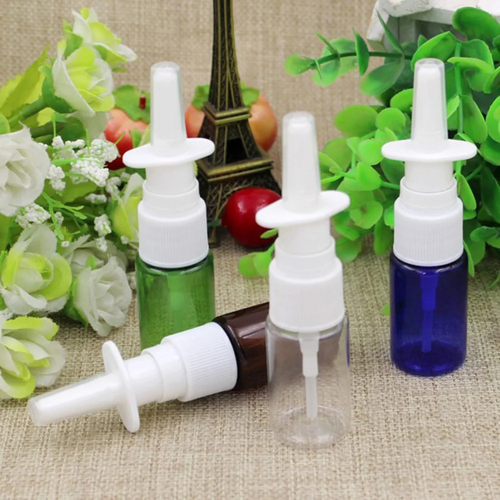 100 Teile/los 10ml 4 farben Leere Kunststoff Nasenspray Flaschen Pumpe Sprayer Nebel Nase Spray Haustier heißer verkauf Nachfüllbar flaschen ZKH55