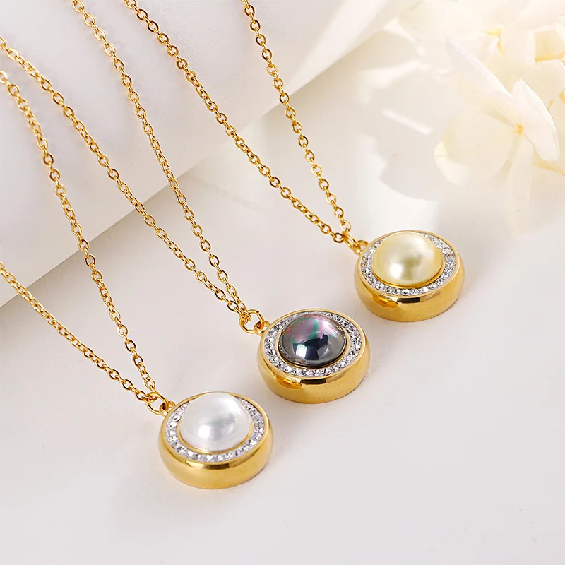 Kalen New Jewelry Sets For Women Gold Color Stainless Steel & Colorful Glass Necklaces & Earrings Sets Women Sweetheart Gifts