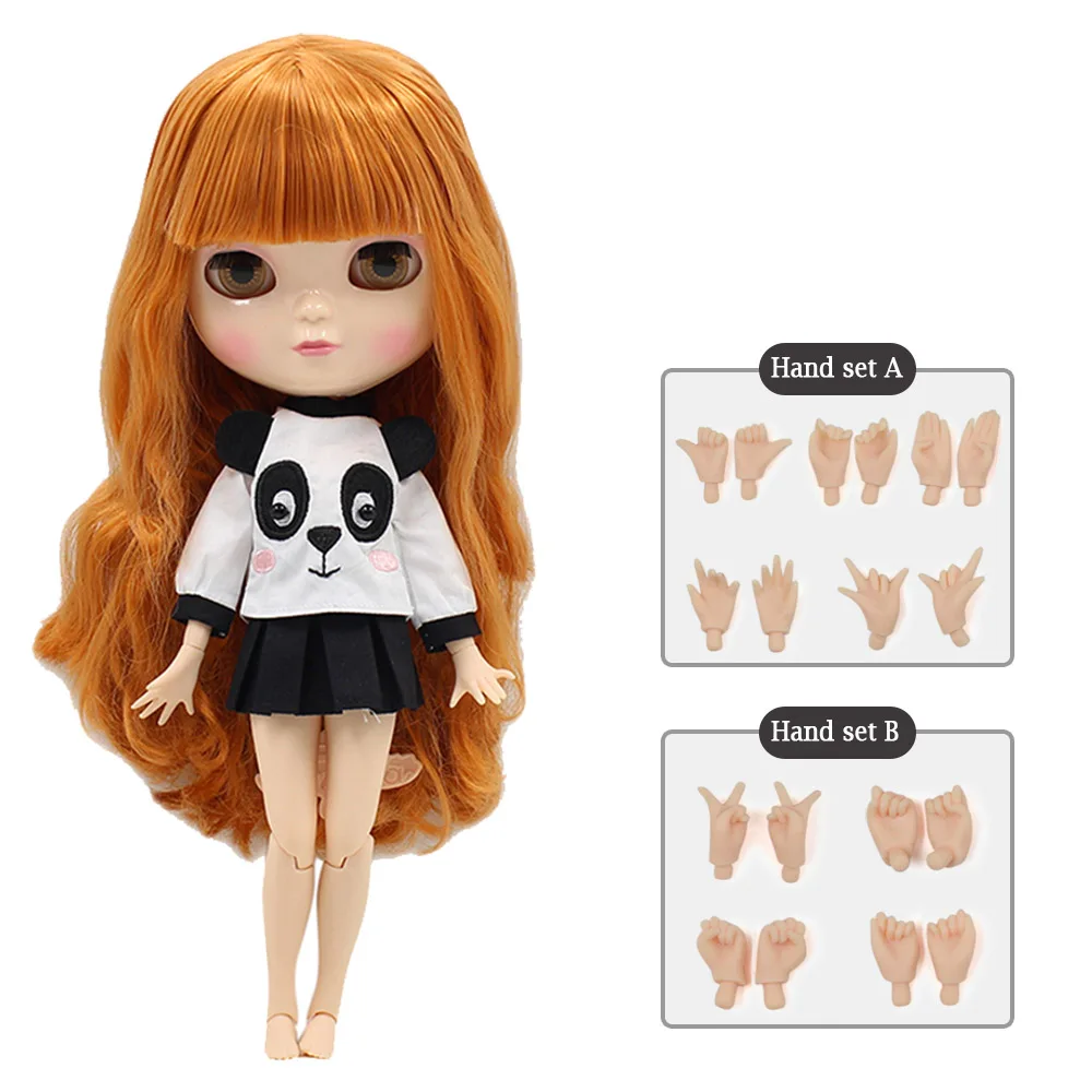 

ICY DBS DOLL free shipping small breast azone body fortune days 230BL0145 brown orange hair with bangs 30cm with hand set