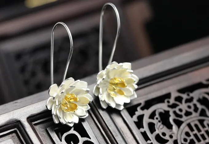 New Arrival New Elegant Lotus Drop Flower Earrings for Women High Quality Fashion Jewelry image 3