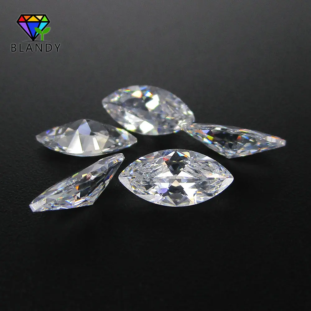 5A 1.5x3~10x20mm Marquise Shape White 5A Cubic Zirconia Stone Synthetic Gems CZ stone For Jewelry Making