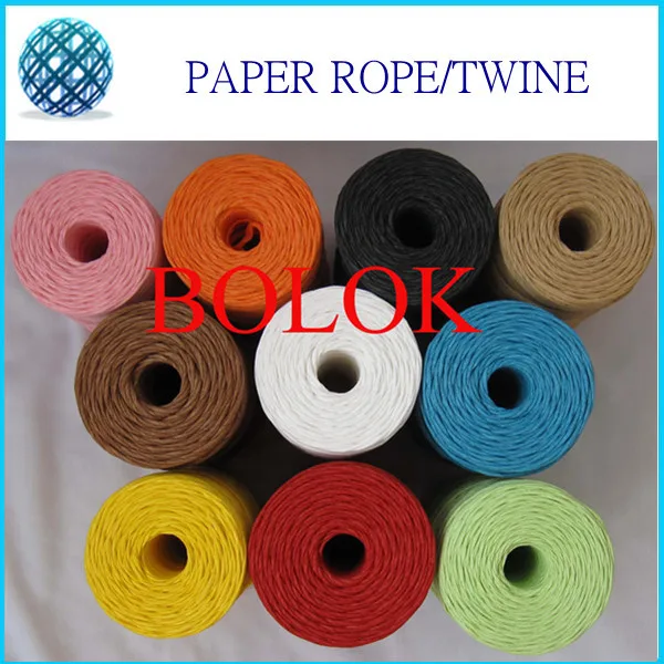 Raffia Paper rope cord for Gift Wrap & Deco, DIY Colorful Paper String 8pcs/lot Free Shipping