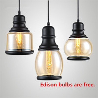 Vintage Ceiling Chandelier E27 Kitchen Dining Room Pendant Light Edison Industrial Hanging Lamp Retro Glass Suspension Luminaire