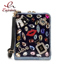 Di alta Qualità Red lip Torre Del Fiore Del Denim Delle Signore di Modo Borsa A Tracolla Giornaliero Della Borsa Della Frizione del Sacchetto di Crossbody Mini Sacchetto Femminile Del Sacchetto