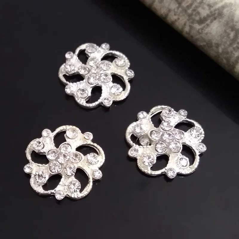 2016New 100Pcs Rhinestones Plum Flower Button for DIY Hair Accessories and wedding decoration HZ74