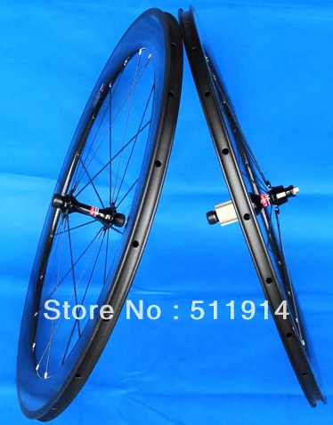 

Full Carbon matt matte Road Bike Clincher Wheelset 700C - 50mm - F : 20H / R : 24H