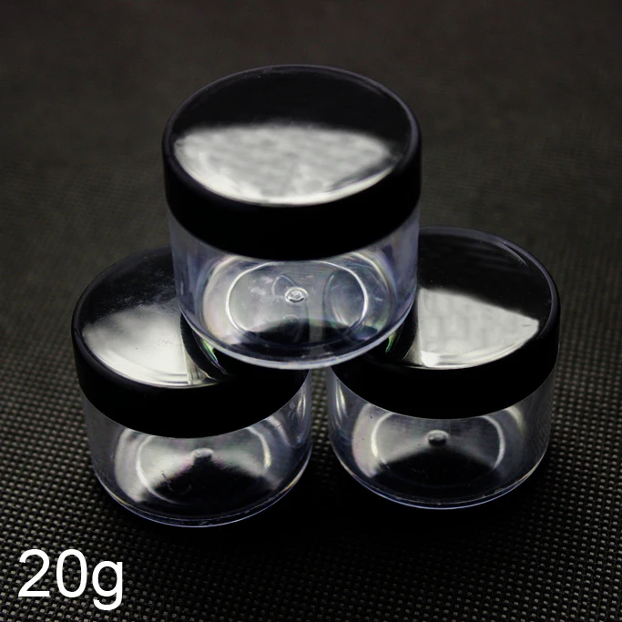 

50pcs 20G Black cream jar, empty clear 20g cosmetic container, plastic bottle