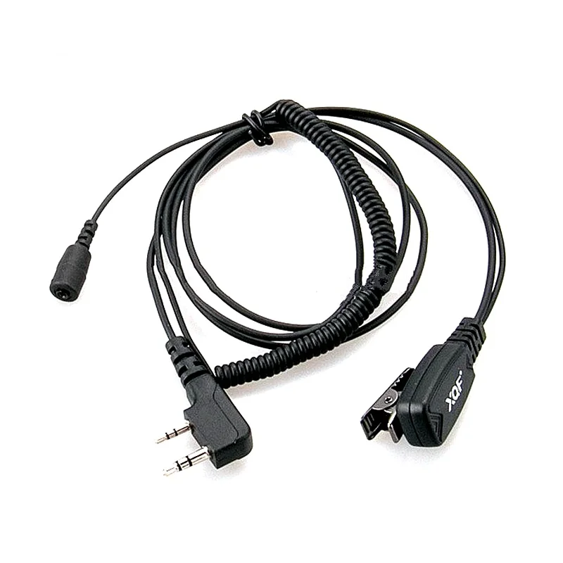 Auricular de tubo de aire acústico en espiral para Kenwood, auricular PTT de vigilancia de seguridad transparente para Radios de 2 vías, TK-3107, UV-5R, GT-3