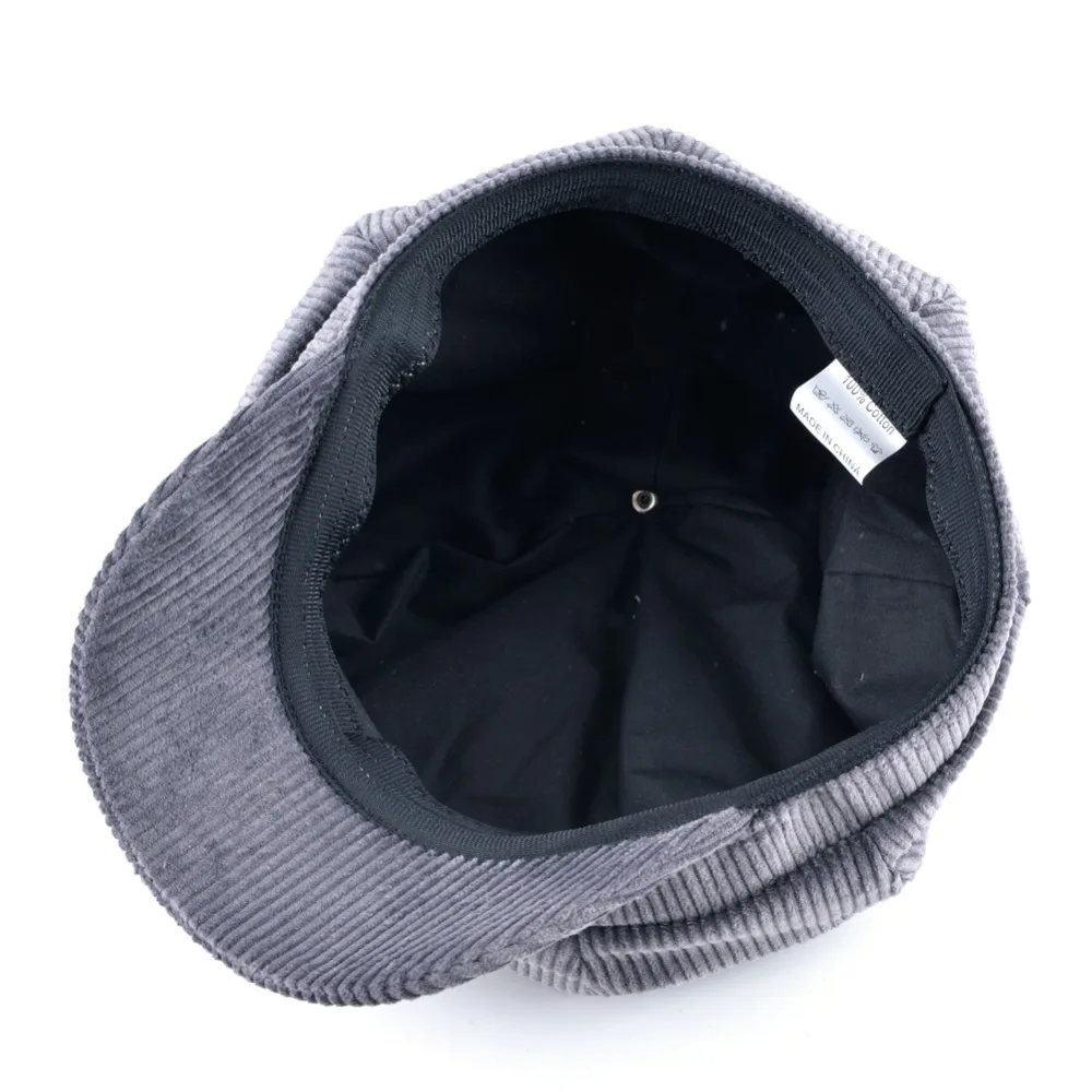 Solid Corduroy Newsboy Caps Men Casual Cotton Octagonal Hat For Women Autumn And Winter Berets Girls Casquette Gavroche Boina