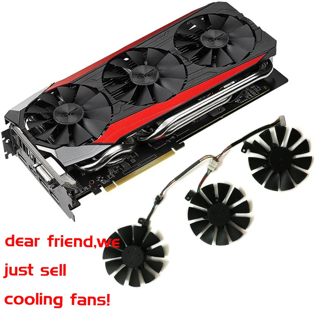 3Pcs/Set PLD09210S12HH,T129215SU,VGA Cooler,Graphics Fan,For ASUS STRIX GTX 1060 1070Ti,RX VEGA RX480 RX580,Video Cards Cooling