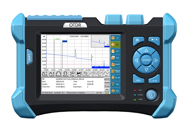 hot 38dB high dynamic range for 5.6inch MT-7300 Plus  Optical Fiber Tester 0.05m high distance resolution,128k sampling points