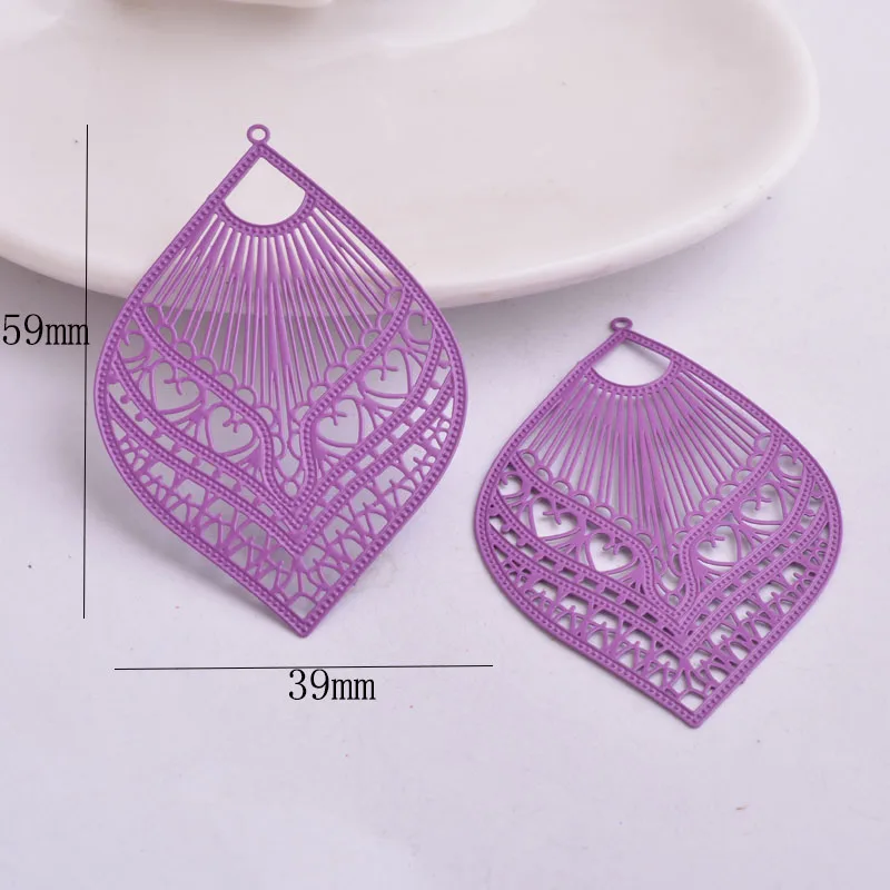 30pcs AB3892 39*59mm Large fan-shaped Filigree Charms Big Statement Earrings  Charms Earrings Accessories Pendants Connectors