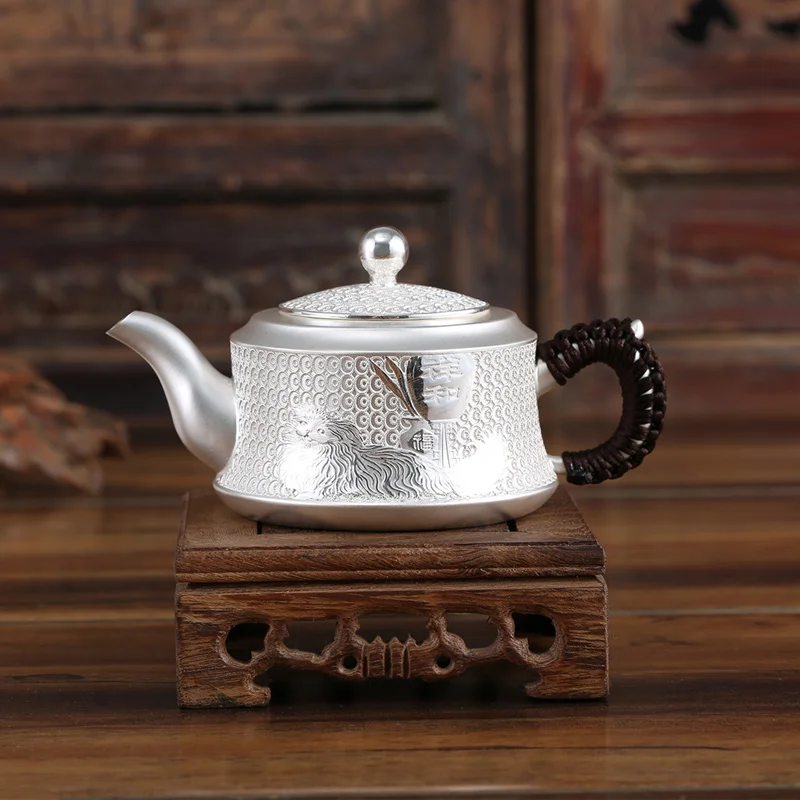 S999 sterling silver kungfu tea set portable teapot tea cup tea set tea ceremony teapot set