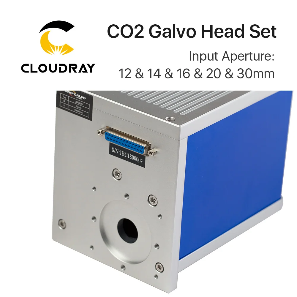 Cloudray CO2 Laser Scanning Galvo Head 10.6um Input Aperture 12mm 14mm 16mm 20mm 30mm Galvanometer Scanner with Power Supply