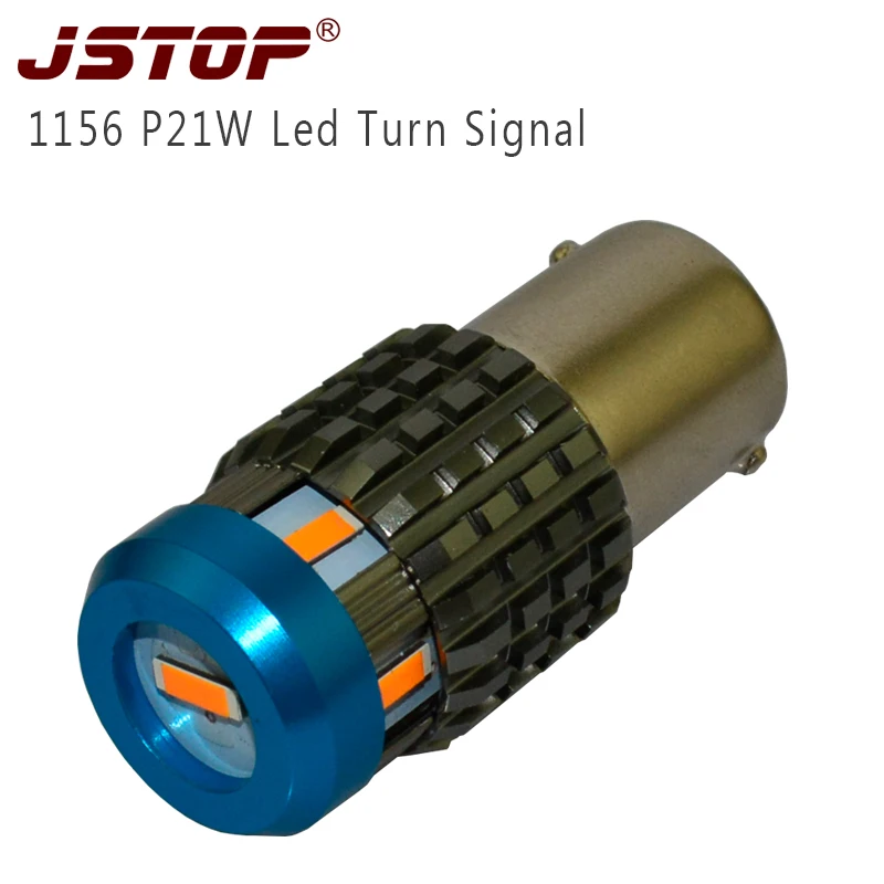 JSTOP 1x amber Led Turn Signal 1156 py21w car lights 100% No error Front Rear Turn Signal LED 1860SMD turn bulbs(No Hyper Flash)