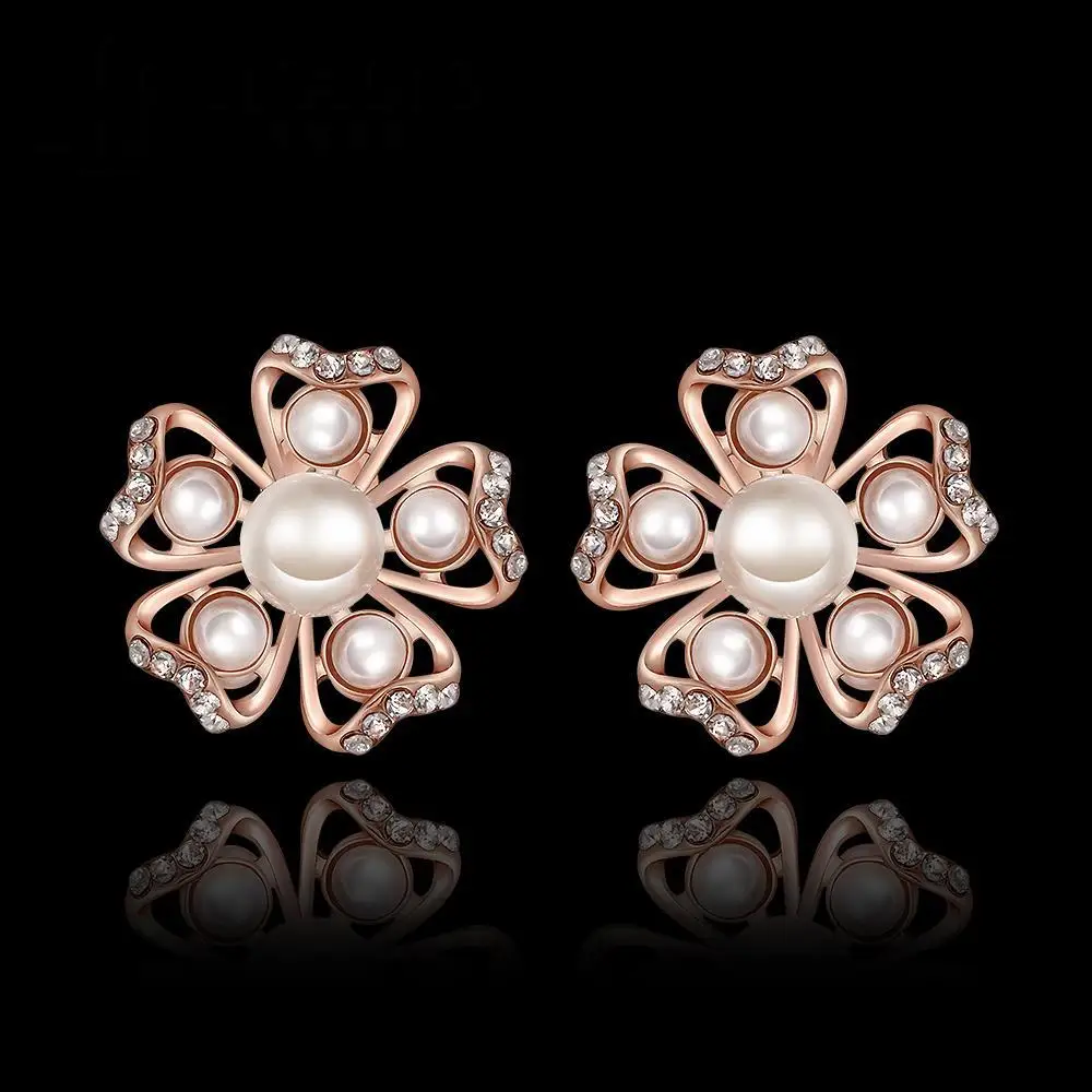 INALIS Brand New Wholesale Charm Vintage Design Style Round AAA Imitation Pearl Earrings Stud For Women Elegant Bridal E991-B