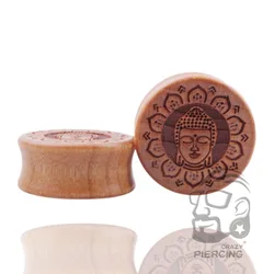 New Buddha logo ear plugs body jewelry classic piercing saddle ear expander tunnel plug 10-25mm wholesale price