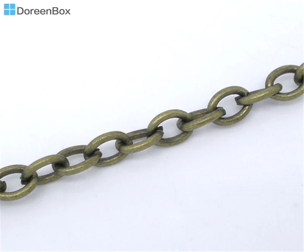 

Doreen Box Lovely 5M Bronze Color Link Chains Findings 5x3.5mm (B04711)