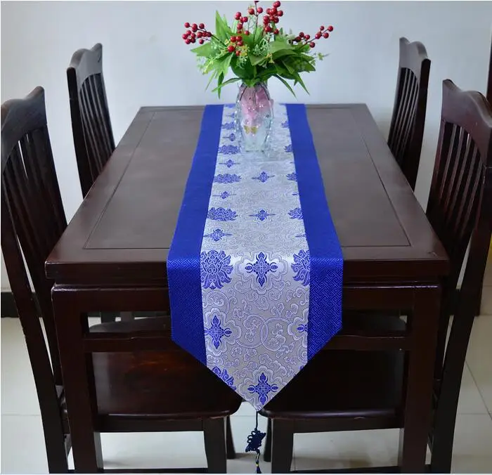 10 Kinds of Styles Upscale Silk Brocade Table Runner Bed Flag Home Tea Table Cloth 33X200CM Tablecloth For Wedding Supplies