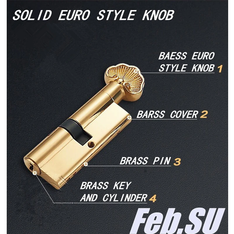 85CM DOOR THICKNESS 35-55MMDOOR HANDLE BRASS LOCK WITH 70MM KEY LOCK