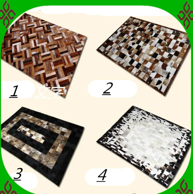 

2018 free shipping 1 piece via DHL 100% natural cow leather floor mats for hardwood floors