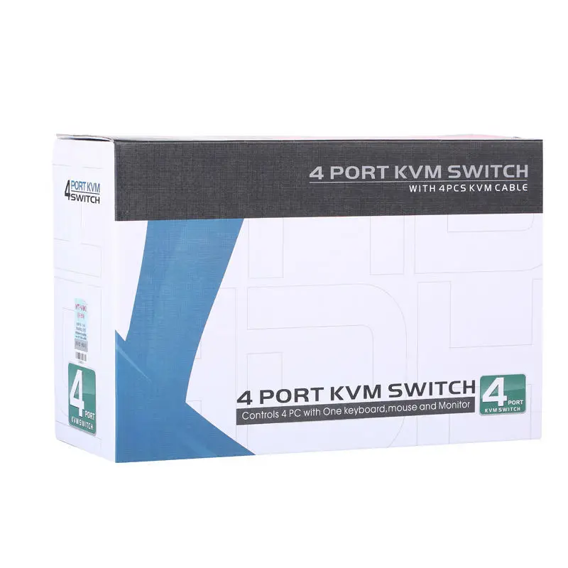 MT-VIKI 4 Port Manual VGA Kvm-switch met USB Console en originele Kabel 1 set van toetsenbord & muis controles 4 computer MT-460KL