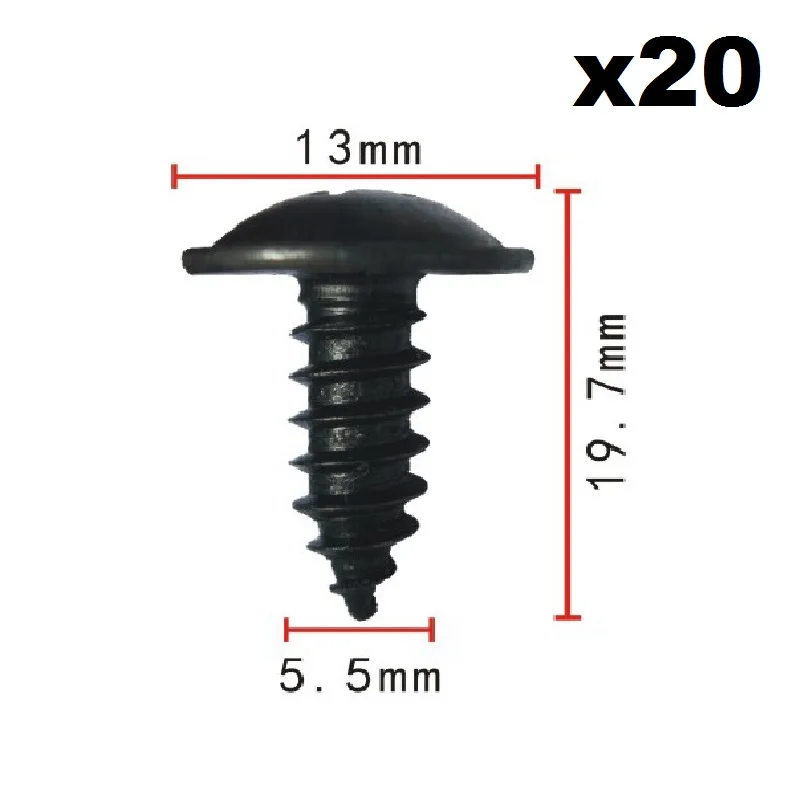 20x FOR HONDA WHEEL ARCH LINING INNER WING TRIM SPLASHGUARD MUDGUARD SELF TAPPING SCREWS Mudguard clip screw