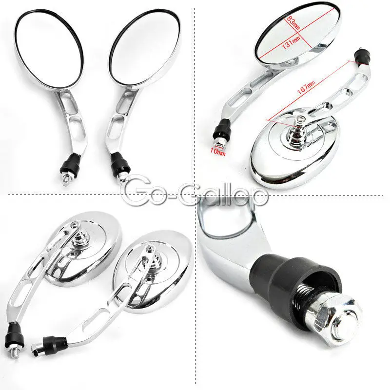 Chrome Motorcycle Rearview Mirrors For Suzuki Intruder Volusia VS VL 700 750 800 1400 1500