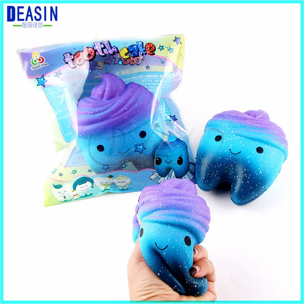 

10PCS Squishy Fun Kawaii Cartoon Tooth Cake PU Relief Toys Imitation Slow Rising Kids Anti-strss Soft Rebound Children's Toys