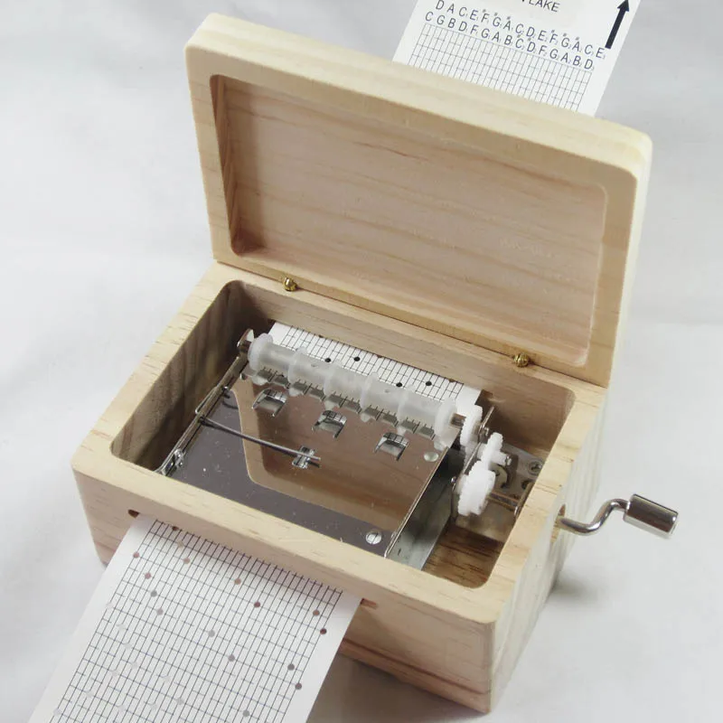 Paper Strip DIY Hand Crank Music Box, Custom Engraved, Personalized Photo Gifts for Lovers, 30 Note