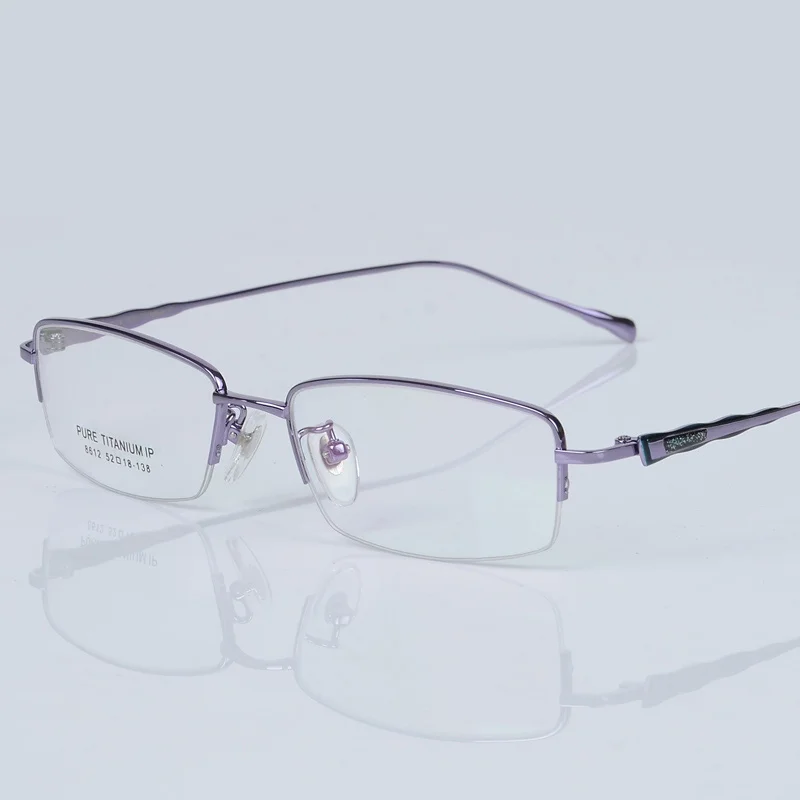 Pure titanium half frame optical spectacle frame optical  ultra light white white-collar business money short-sighted glasses