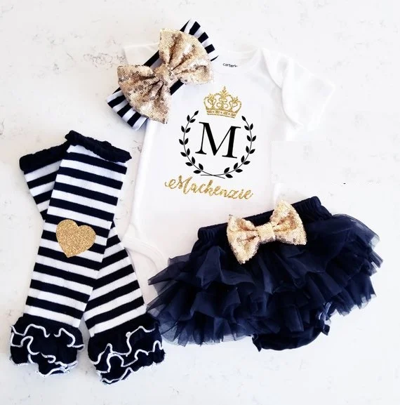 personalized name monogram birthday bodysuit onepiece Tutu t shirt legwarmers toodles Outfit set Birth Announcement gifts