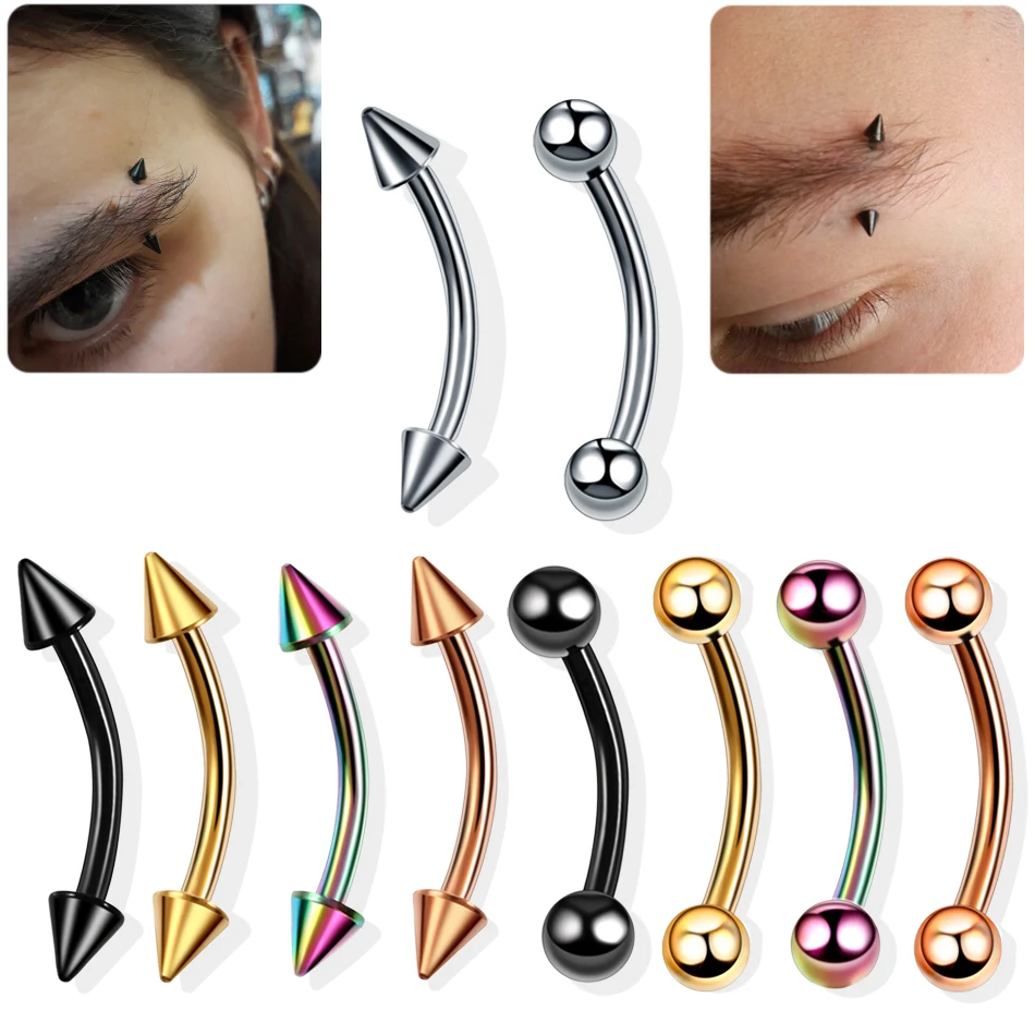 1PC G23 Titan Augenbraue Banane Piercing Ring Curved Barbell Lip Ring Snug Daith Helix Rook Ohrring Knorpel Tragus Schmuck 16G