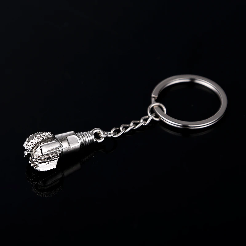 Zinc Alloy Drill Keychain Charm Pipe Drill Bit Keyring Gear Bag Keyfobs porte clef Creative Accessories For Men Women Gift J080