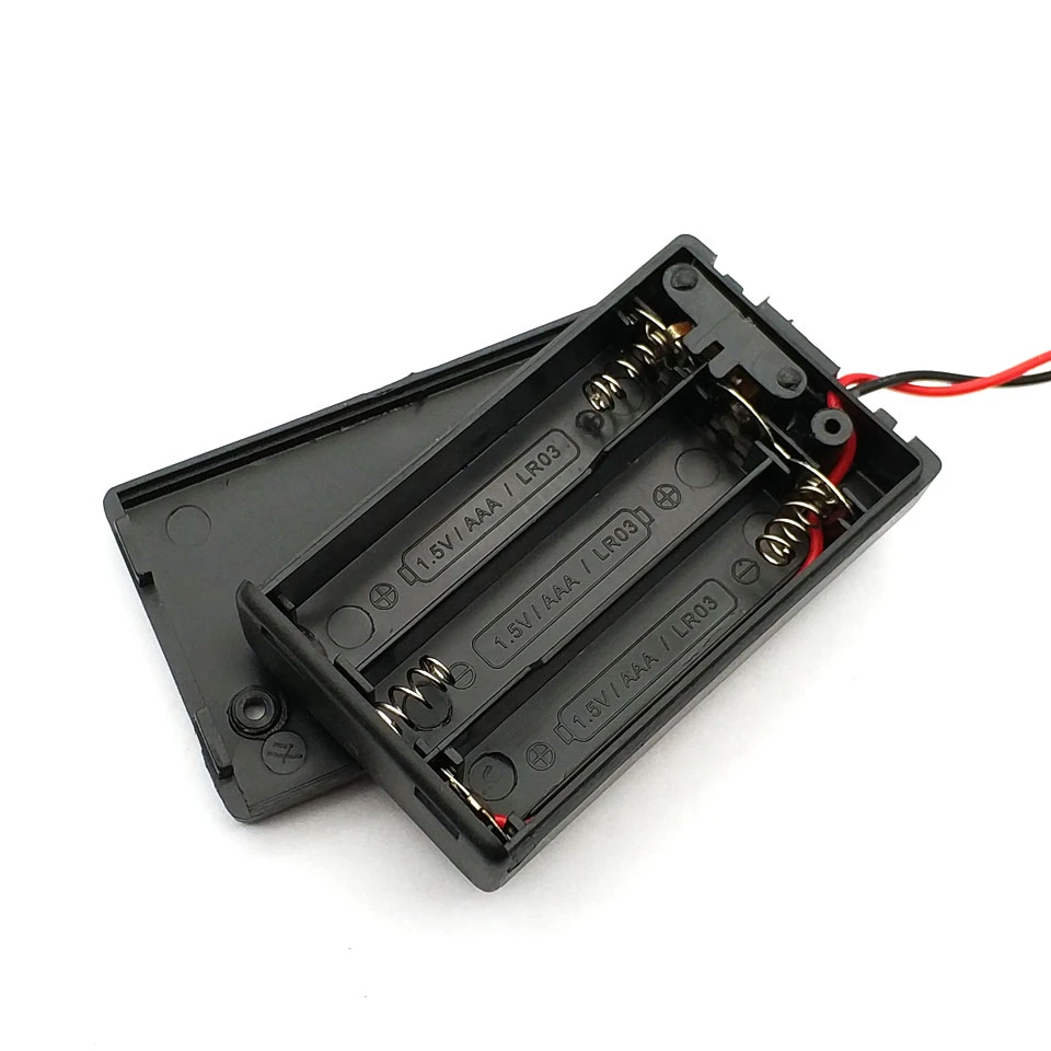 1Pcs AAA Battery Holder 3AAA Battery Case With Leads With ON/OFF Switch Cover AAA 3 Slot Standard Battery Container