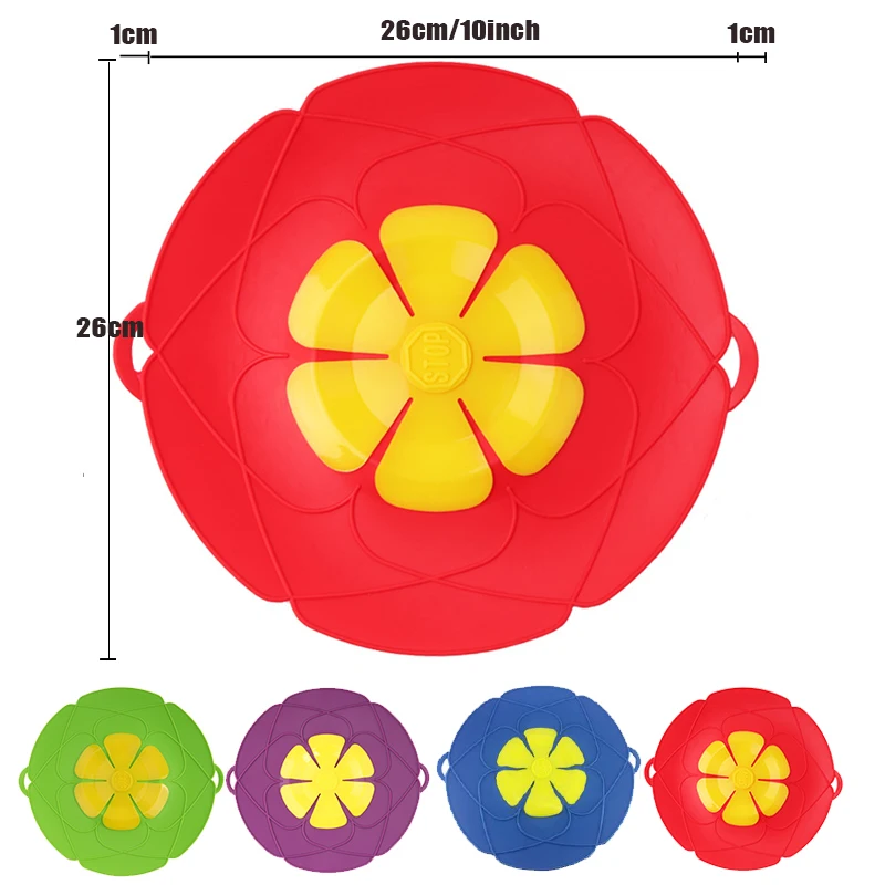 Silicone lid Spill Stopper Cover For Pot Pan Kitchen Accessories Cooking Tools Flower Cookware Home Kitchen Accessories Gadgets