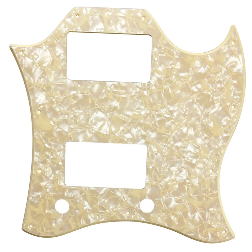 

Pleroo Custom Guitar pickgaurd - For SG Full Face Guitar Pickguard Scratch Plate With PAF Humbuckers , 2 Ply Cream Pearl