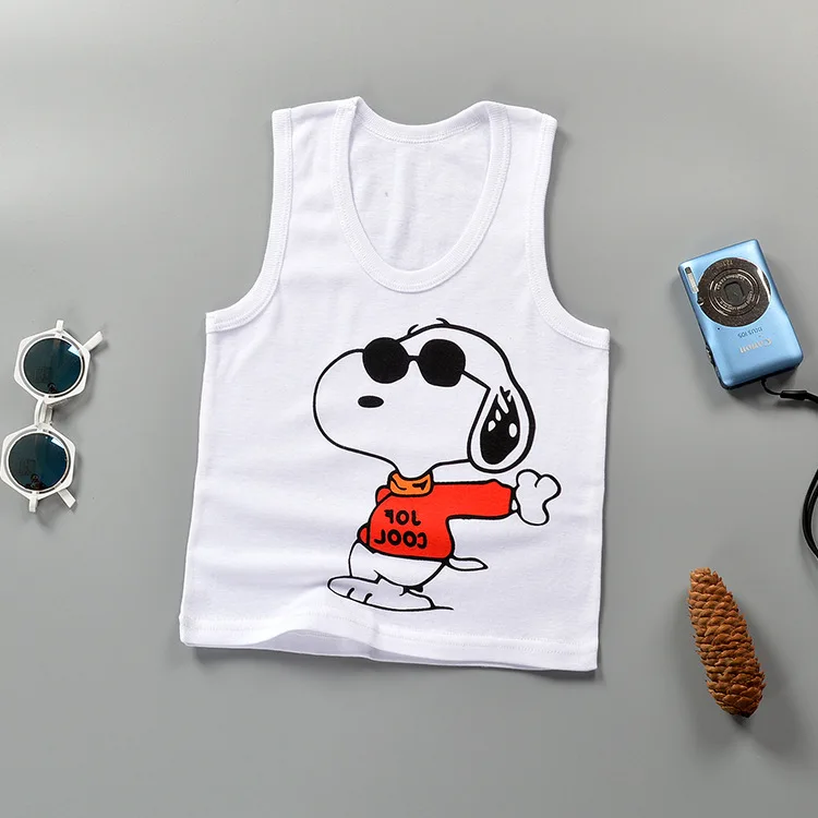 Baby Tops Children Vest Boys Girls Summer T Shirts Sleeveless Tank Camisoles Solid Toddler Tees T-Shirt Size 90-140cm DS19