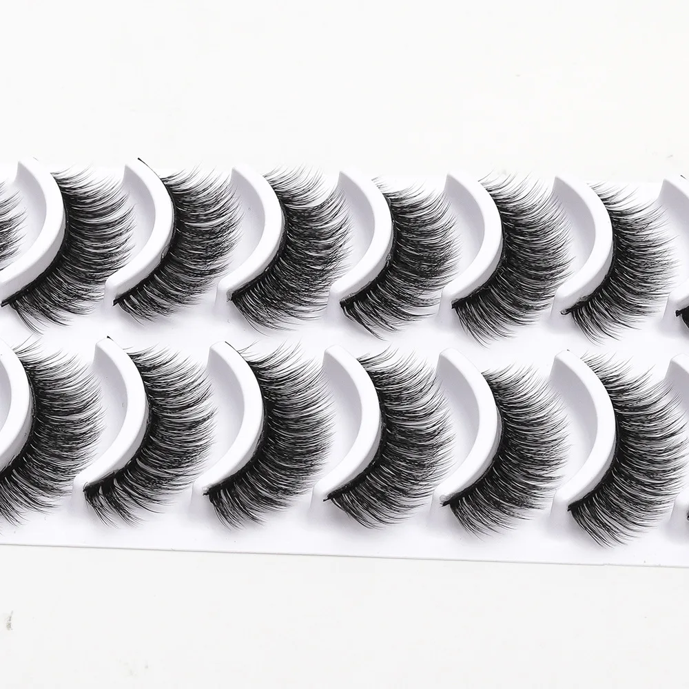 2023 NEW 10 pairs 100% Real Mink Eyelashes 3D Natural False Eyelashes 3d Mink Lashes Soft Eyelash Extension Makeup Kit Cilios