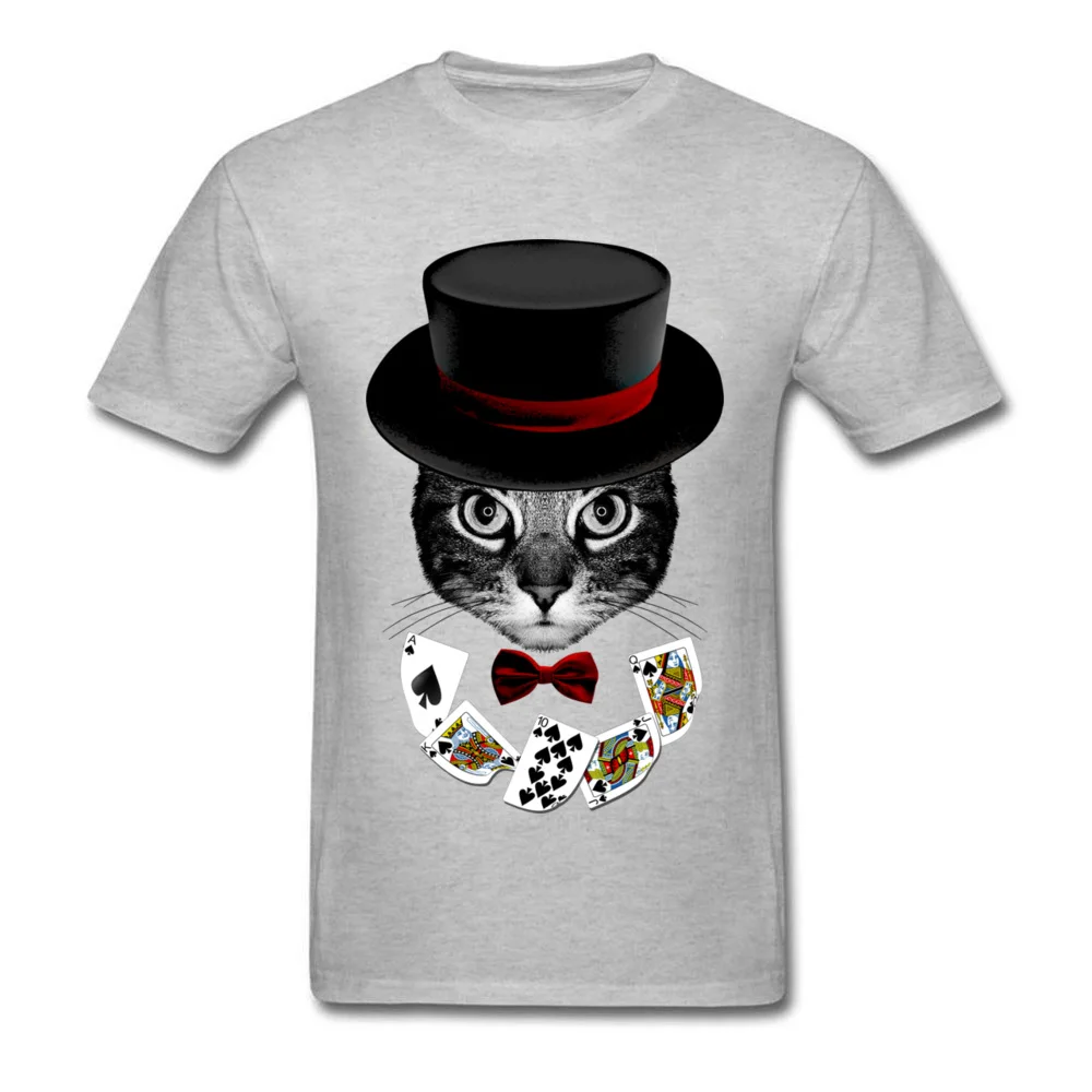 Illusionist Cat 2024 New Listing Men Black T-shirt Poker Card Player Tops Hip Hop Street Style Clothing 3D Animal Printed