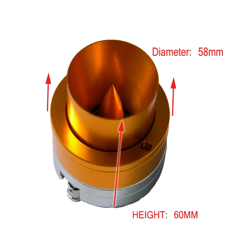 High-end 1pc 500W 4 Ohm Car Bullet  Horn Loud Speakers Tweeter Aluminum Acoustic Trumpets Auto Gold Treble Driver