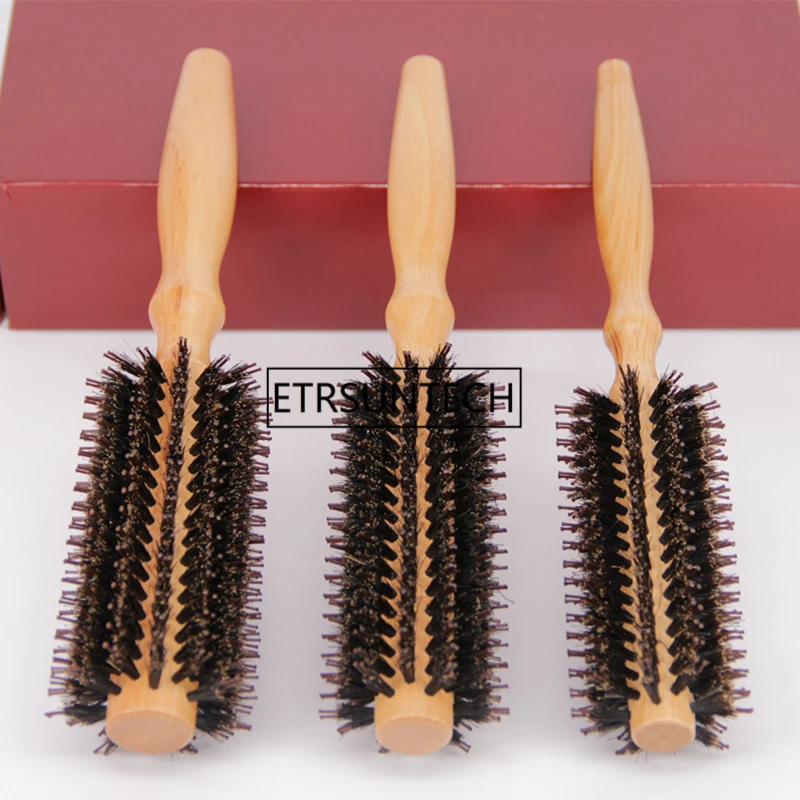 Curly Hair Comb High Quality Wood Handle Natural Boar Bristle Hair Brush Fluffy Comb Hairdressing F1643