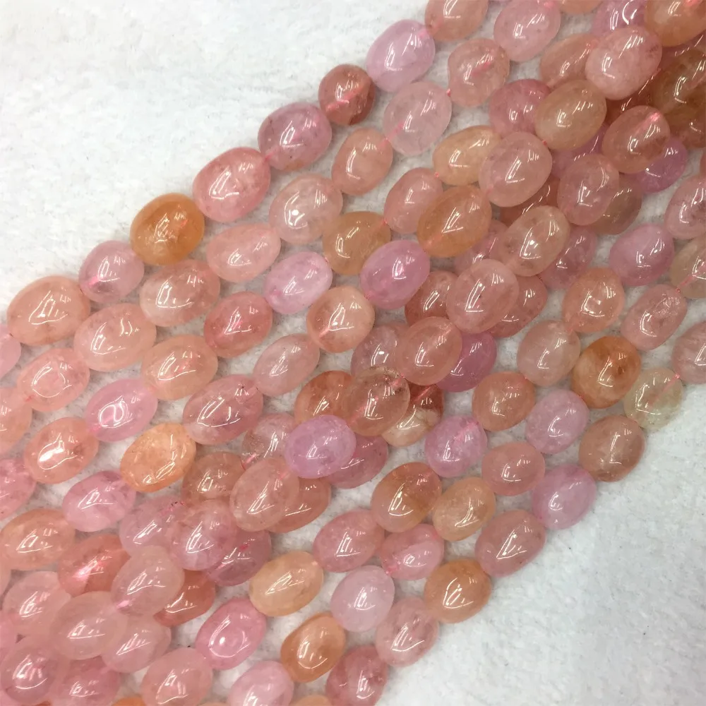 Natural Genuine Pink Beryl Morganite Nugget Free Form Fillet Irregular Pebble DIY Necklaces Bracetls Beads 15