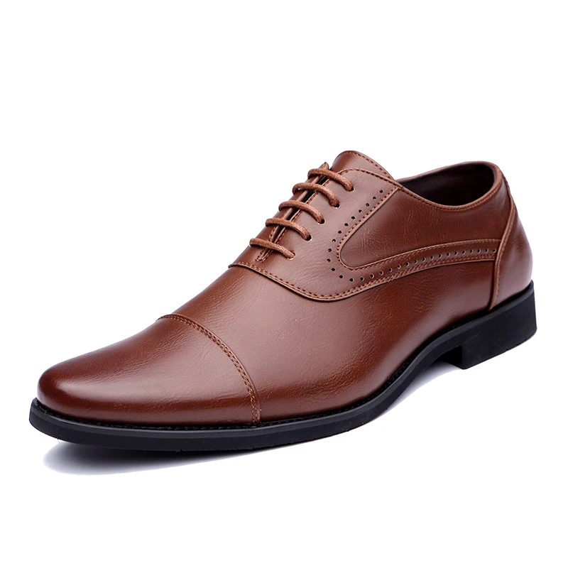 2023 Men Dress Shoes Simple Style Quality Men Oxford Shoes Lace-up Brand Men Formal Shoes Men Leather Wedding Shoes